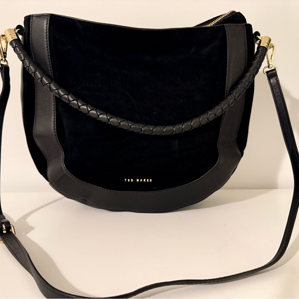 Ted Baker Black Shoulder Bag with Gold Accents
